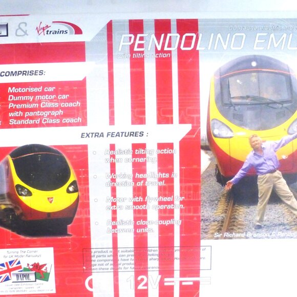 NOS 1978 Dapol Virgin Train Pendolino EMU 00 Electric MODEL TRAIN Tilting Action - Picture 2 of 16